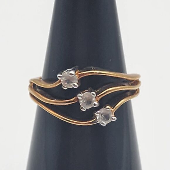 Vintage Joseph Esposite 14K Gold Filled 3 CZ Ring (4) - Picture 1 of 7